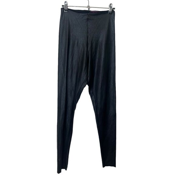 Commando Faux Leather Leggings High Rise Stretch Pull On Black Women’s M - Picture 2 of 9